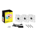 Corsair White Sp120 Rgb Elite 120Mm Rgb Led Fan With Airguide Triple Pack With Lighting Node Core