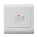 Lesco Pipelli 2 Pole Flush Isolator Switch with Square Flush Cover and Hidden Indicator Light- Amperage: 50A Height: 100mm Width: 100mm Material: Polycarbonate Colour White Sold as a Single unit 3 Months Warranty