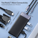 Orico 10 Port Usb-C Pd Hub2Xusb Hdmi Vga Tf