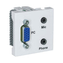Vga, Mic, And Audio Module - Full Height 45 X 45Mm Module For Face Mount Boxes