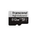 Transcend 350V 512Gb High Endurance Micro Sd Uhs-I U3 Class10 - Read 100 Mb S - Write 45Mb S - With Sd Adptor