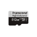 Transcend 350V 512Gb High Endurance Micro Sd Uhs-I U3 Class10 - Read 100 Mb S - Write 45Mb S - With Sd Adptor