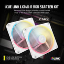 CORSAIR LX-R RGB Series; iCUE LINK LX140-R RGB White; 140mm RGB Fan; Dual Fan Kit.
