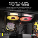 Corsair Icue Link Titan 280 Rx Rgb Liquid Cpu Cooler - Rx140 Rgb Fans – Fits Intel® Lga 1851 1700; Amd® Am5 Am4 – Icue Link Syst