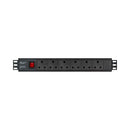 Linkqnet 6-Port Sa 3-Pin 1.5U Rackmounted Metal Multiplug Pdu