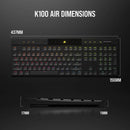 Corsair K100 Air Wireless Rgb Ultra-Thin Mechanical Gaming Keyboard - Cherry Mx Ultra Low Profile Tactile