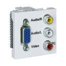 Vga And 3X Rca Module - Full Height 45 X 45Mm Module For Face Mount Boxes