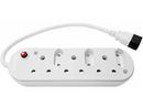 Acconet 6 Way Multiplug with 3x 16A SA and 3x 5A 2 Pin Sockets