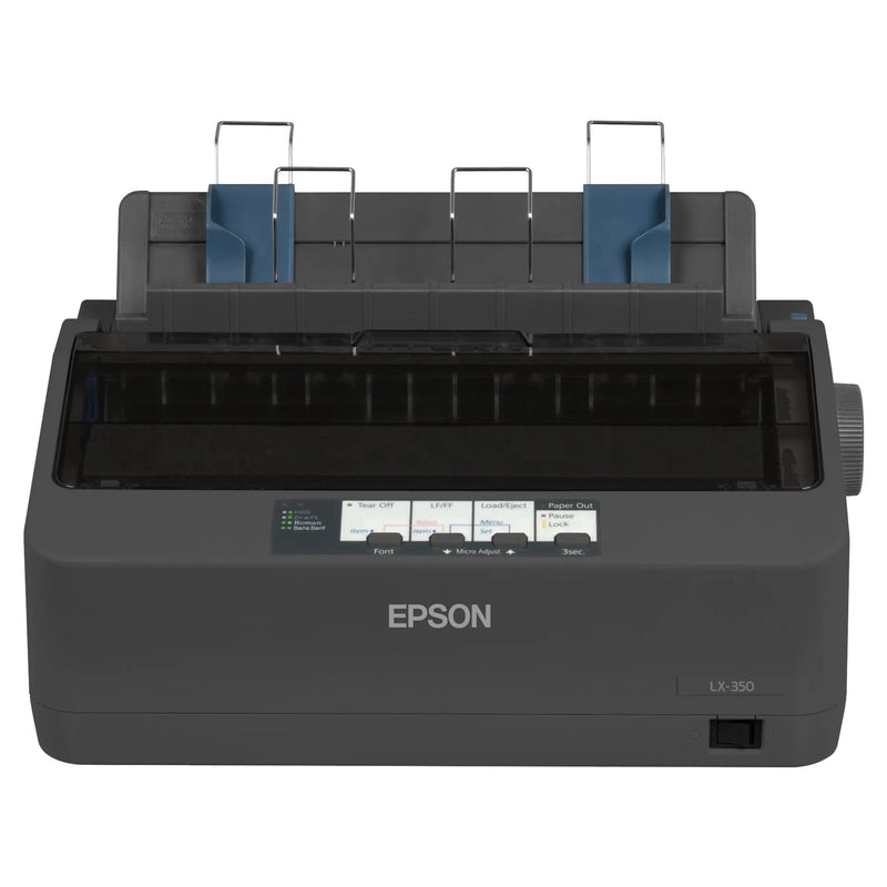 Epson LX-350; Dot Matrix Printers; Impact dot matrix; 80 columns; 9 Needles; RS-232; Bidirectional parallel; USB 2.0 Type B