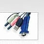 Aten 3M Usb Kvm Cable W Audio - Sphd15 & Audio To Vga Usb & Audio. (Speaker & Mic Support).
