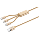 Bounce Cord Series 3-in-1 Charge Cable - Gold