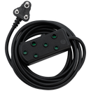 Switched Heavy Duty Side by Side (SBS) Extension Leads 20m- BK