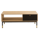 Everfurn Arden Coffee Table with Drawer - Gold Feet and Handle