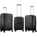 Travelwize Quartz PP 4-Wheels Spinner 3Pc Luggage Set Black