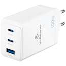 Volkano WattPro Series Triple Port 100W GanN Wall Charger - White