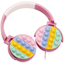 Volkano Kids Rainbow Popper Wired Headphones with 3.5mm Aux - Pink