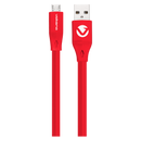 Volkano Slim Series Flat PVC Micro-USB Cable 1.2m - Red