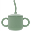 Silicone Training Cup with Straw - Sage
