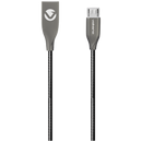 Volkano Iron Series Round Metallic Spring Micro USB Cable 1.2m - Black