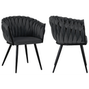 Everfurn Opulent Large Velvet Casual Chair - Grey - 2 Pack