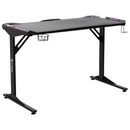 Fortress Gaming Desk with RGB Lights, Cup Holder