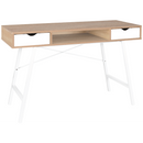 Everfurn Rain Work Desk - Study Desk with Two Drawers, Steel Frame, Adjustable Feet