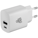 Pro Bass Rapidcharge Series 20w+18w Dual USB and Type-C Wall Charger - White