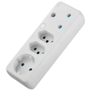 Ellies 4-Way Schuko Adaptor - White