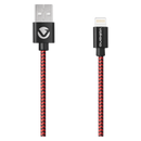 Volkano Braids Series Nylon Braided MFI Lightning Cable 1.2m - Black & Red