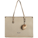 Supanova Pompom Ladies Laptop Bag Taupe