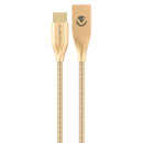 Volkano Iron Series Round Metallic Spring Type-C Cable 6ft - Champagne Gold
