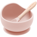 Silicone Suction Bowl and Spoon Set - Rose