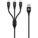 Volkano Flexi Series 3-in-1 Charging Cable - Black