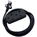 Switched Heavy Duty Side by Side (SBS) Extension Leads 10m - BK