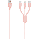 Volkano Flexi Series 3-in-1 Charging Cable - Pink
