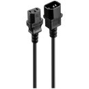 Volkano Presto Series Power Cable - 3 Pin IEC Extension 1.8m, 10a - Black