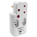 Ellies 3 Way Medium Surge Adaptor with Type C + USB - White