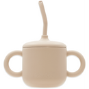 Silicone Training Cup with Straw - Ivory