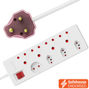 Ellies 8-Way High Surge Multiplug 0.5m - WT
