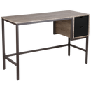 Everfurn Rampart Office Desk with Two Drawers, Powder-Coated Steel, Adjustable Feet