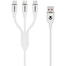 Volkano Flexi Series 3-in-1 Charging Cable - White