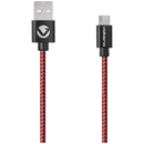 Volkano Braids Series Nylon Braided Micro USB Cable 1.2m - Black & Red