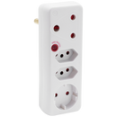 Ellies 4-Way Medium Surge Adaptor with Schuko - White