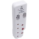 Switched 4-Way Medium Surge Adaptor with Type-C + USB