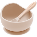 Silicone Suction Bowl and Spoon Set - Ivory