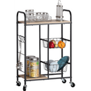 Everfurn Lucca Kitchen Cart - Black