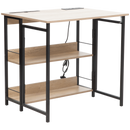 Everfurn Viron Folding Desk with 2-Prong Plugs and USB