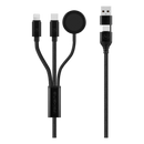 Volkano Weave Series 100W Braided 5-in-1 Charge and Data Cable 1m - Black