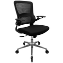 Everfurn Premium Dakota Mid Back Office Chair, Chromed Steel - Black