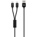 Amplify Linked Series USB to 2 x USB-C Braided Cable 60W 1.2m - Black